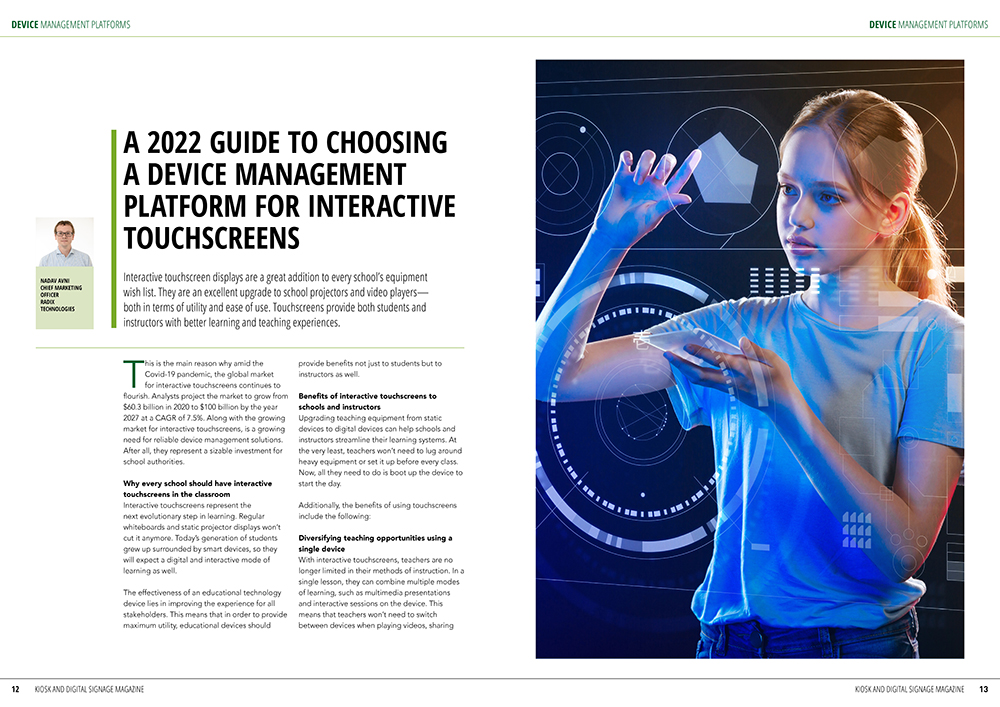 A 2022 Guide to Choosing a Device Management Platform for Interactive Touchscreens