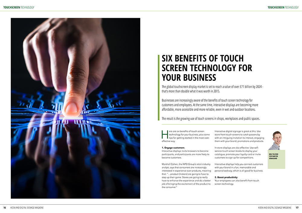 Six Benefits of Touch Screen Technology for Your Business