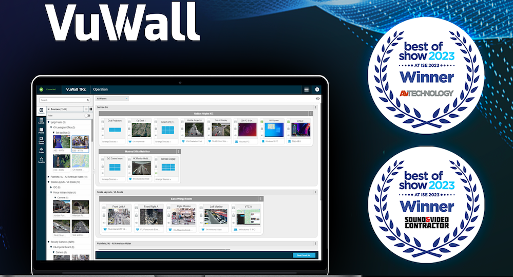 VuWall TRx 3.4 Video Wall and AV Distribution Software Named Best of Show at ISE 2023